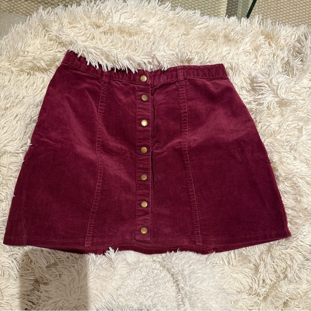 Forever 21 Burgundy Corduroy Skirt